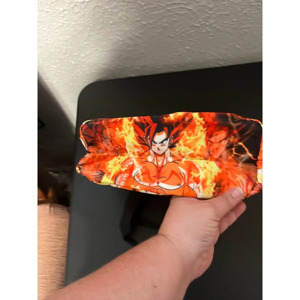 Dragon Ball Z Goku Super Saiyan Insulated Lunch Bag Fire Graphic Anime Tote NWOT